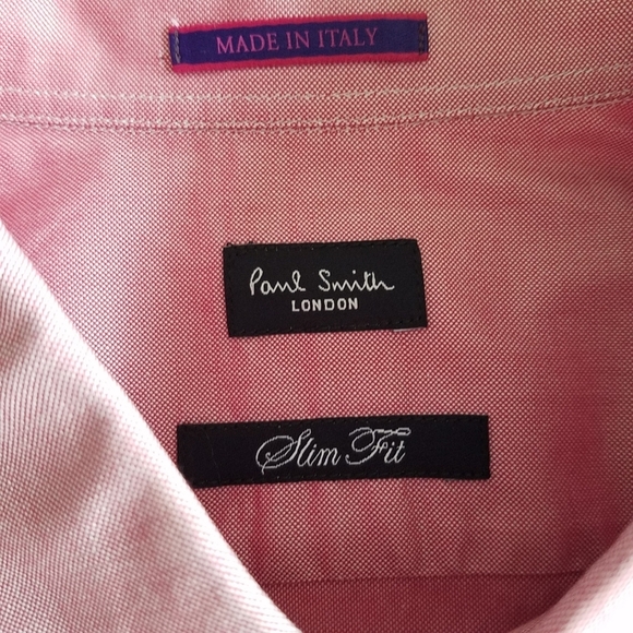 Paul Smith London  Dress  Shirt Size 17.5 44 100% cotton Pink Slim Fit - Picture 6 of 11